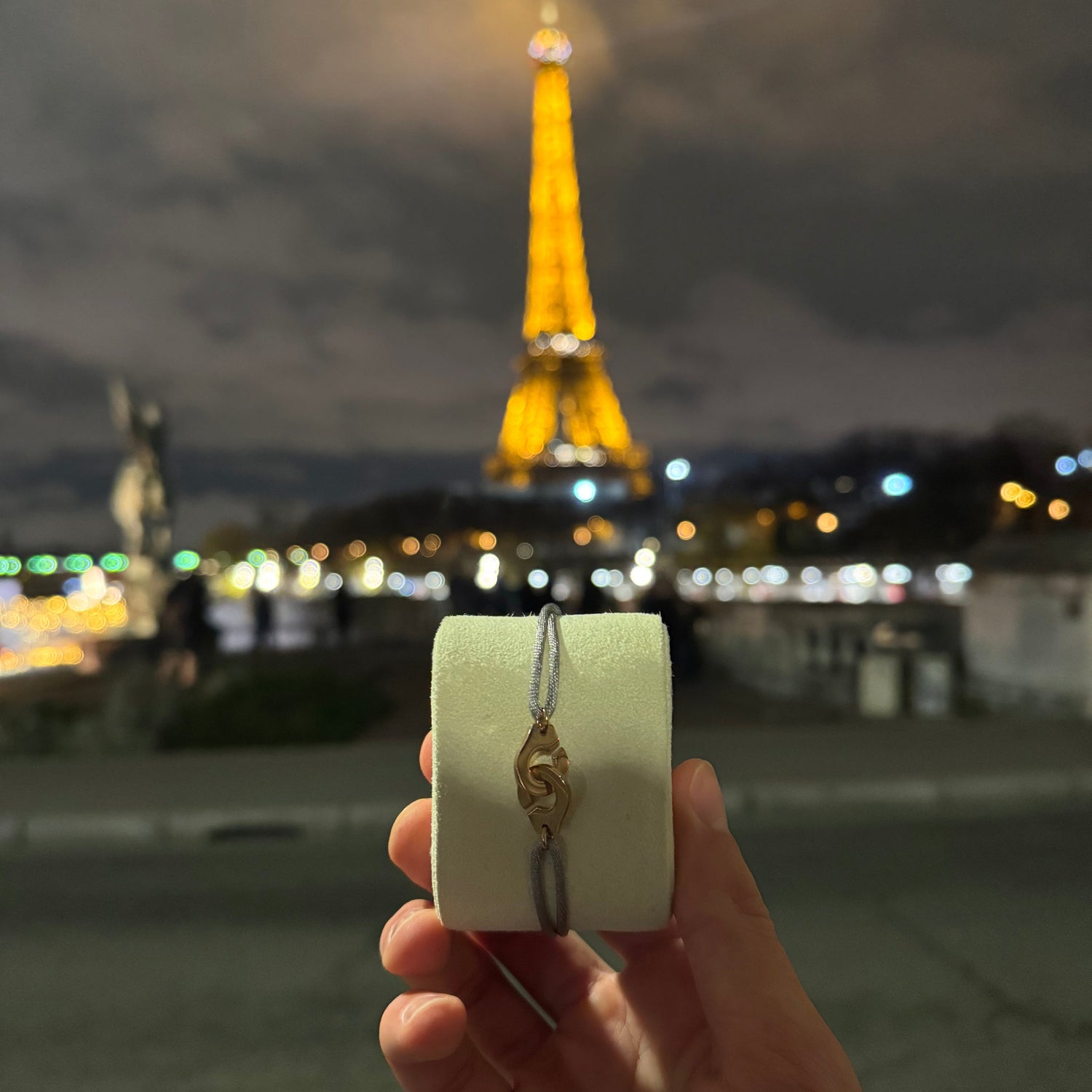 Menottes à cordon or rose