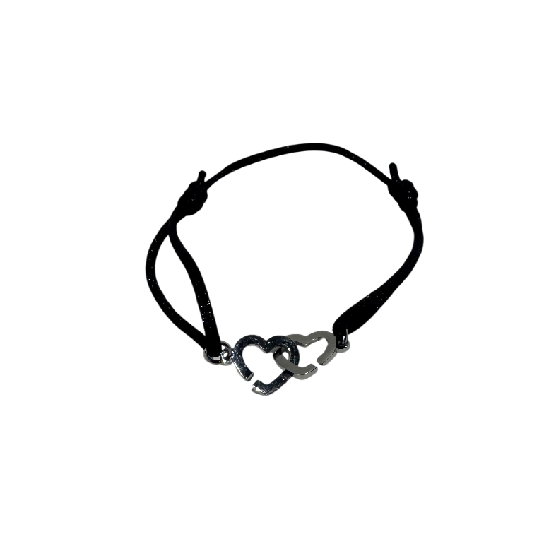 Menottes coeurs à cordon noir